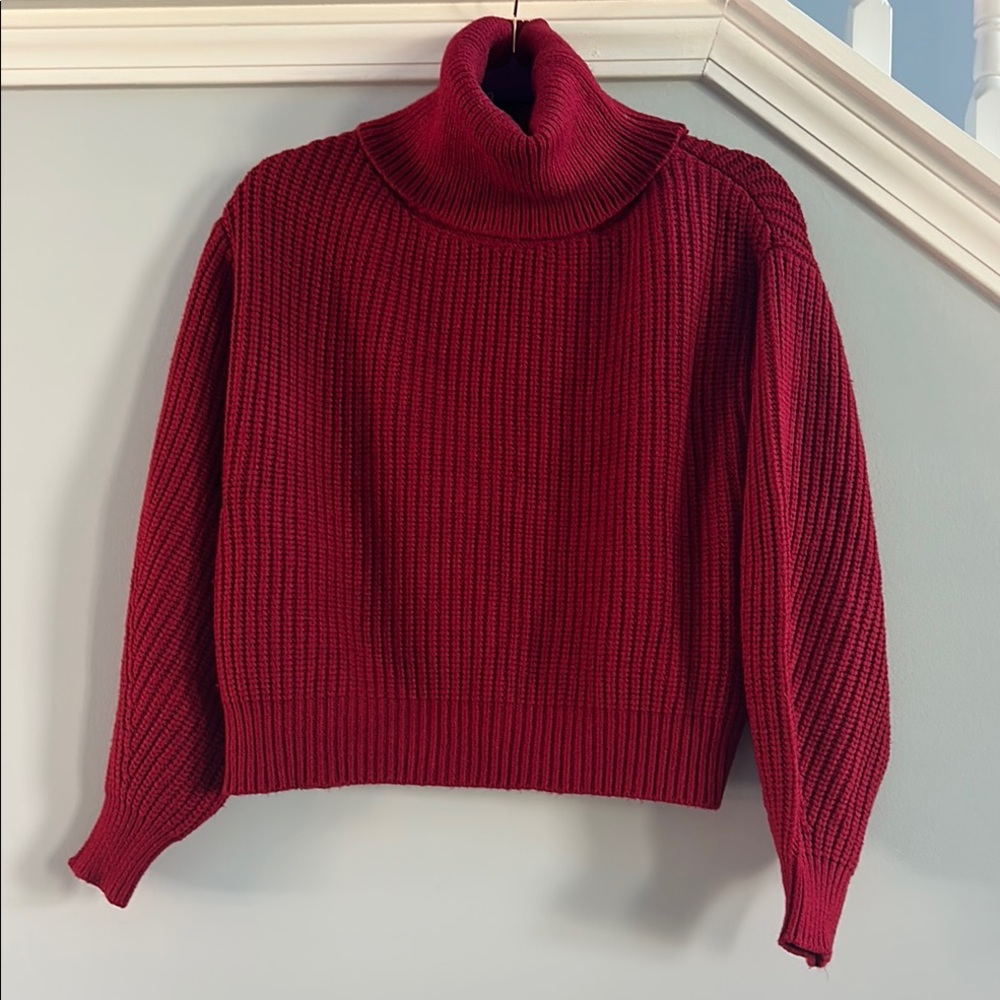 Bundle 5 items @ 10$, pay only 30$ - Cozy Deep Red Turtleneck Sweater